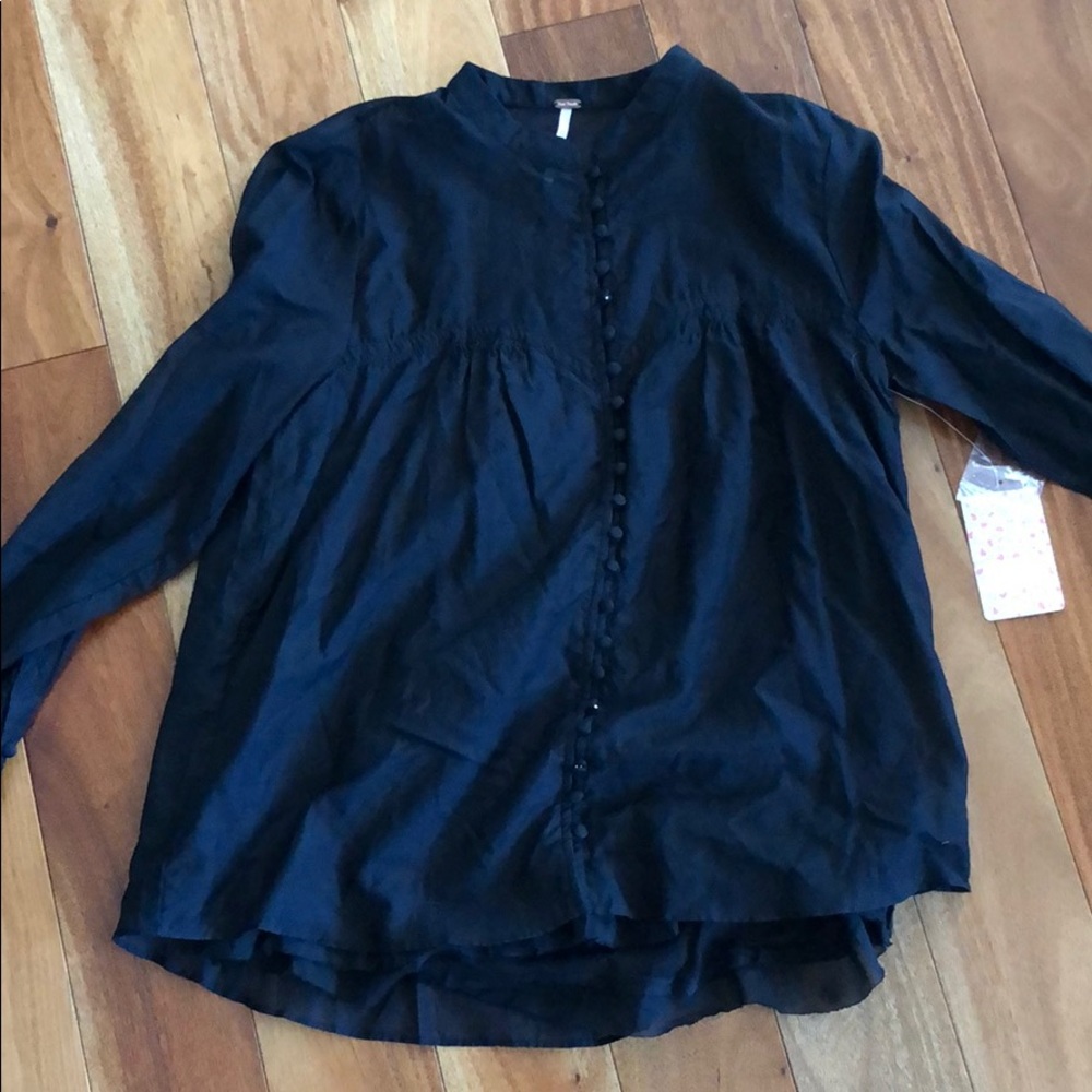 Black button up blouse NEW with tag